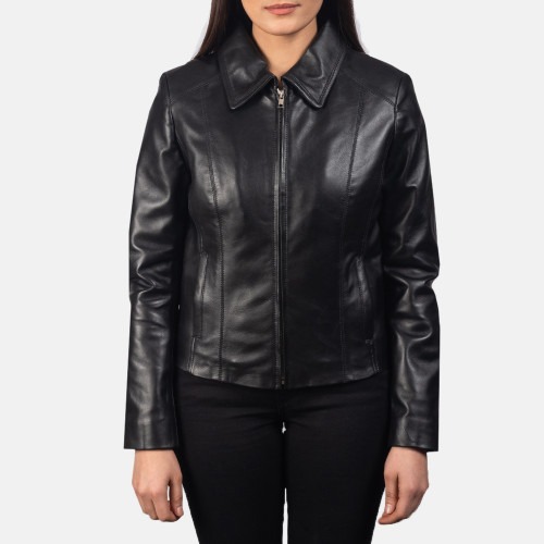 COLETTE BLACK LEATHER JACKET - Image 6