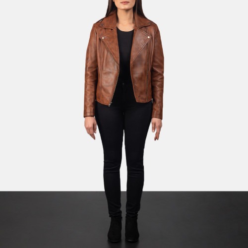 FLASHBACK BROWN LEATHER JACKET - Image 4