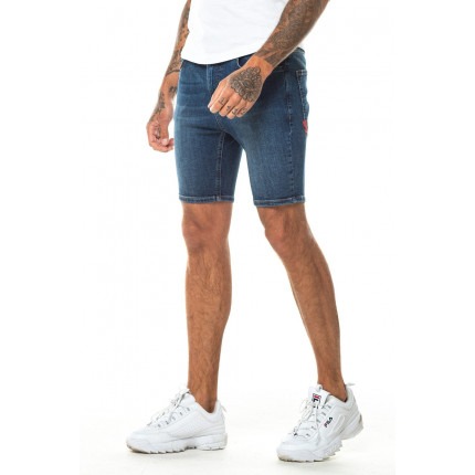 ESSENTIAL DENIM SHORTS SKINNY FIT - MID BLUE - Image 2