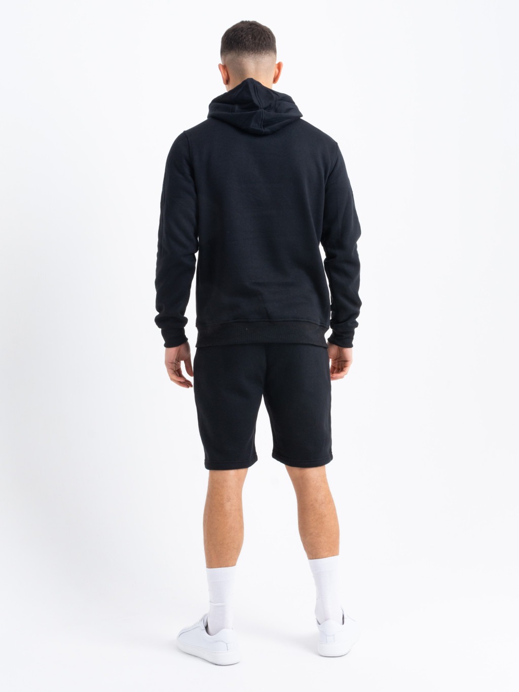 Gold Zip Short Tracksuit in Black - Image 2