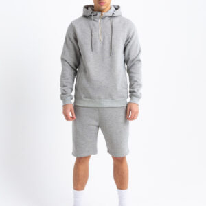 Zip Short Tracksuit in Light Grey