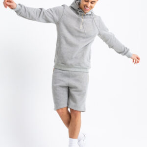 Zip Short Tracksuit in Light Grey