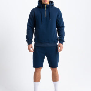 Gold Zip Short Tracksuit In Navy