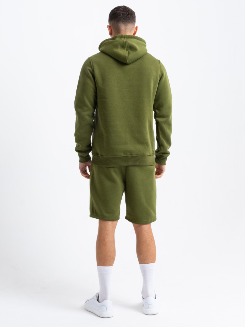 Gold Zip Short Tracksuit in Olive - Image 2