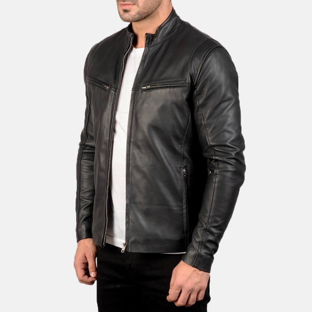 Ionic Black Leather Jacket - Image 6