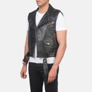 Auden Black Leather Vest