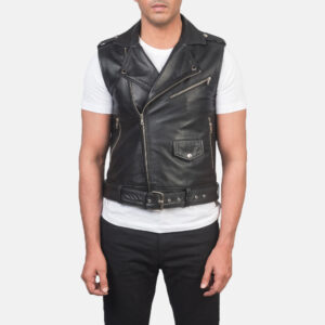 Auden Black Leather Vest
