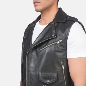 Auden Black Leather Vest