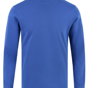 Plain Electric Blue Mock Neck Full Sleeve