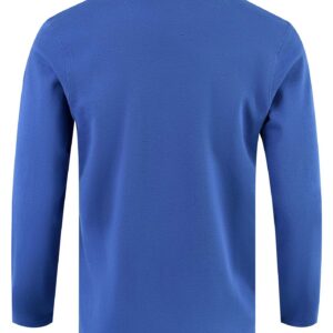 Plain Electric Blue Mock Neck Full Sleeve