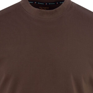 Plain Chocolate Brown Mock Neck Full Sleeve