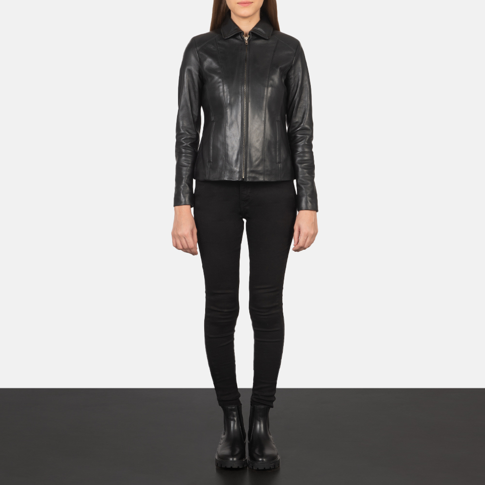 Colette Black Leather Jacket - Image 3