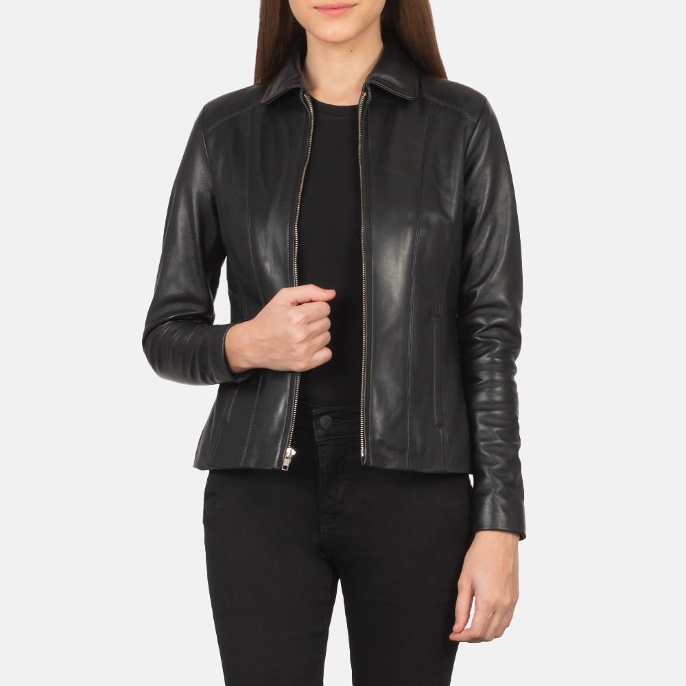 Colette Black Leather Jacket - Image 6