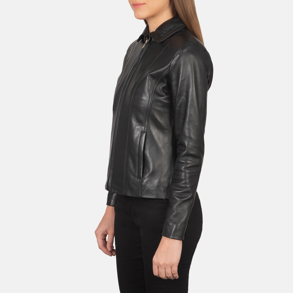Colette Black Leather Jacket - Image 4