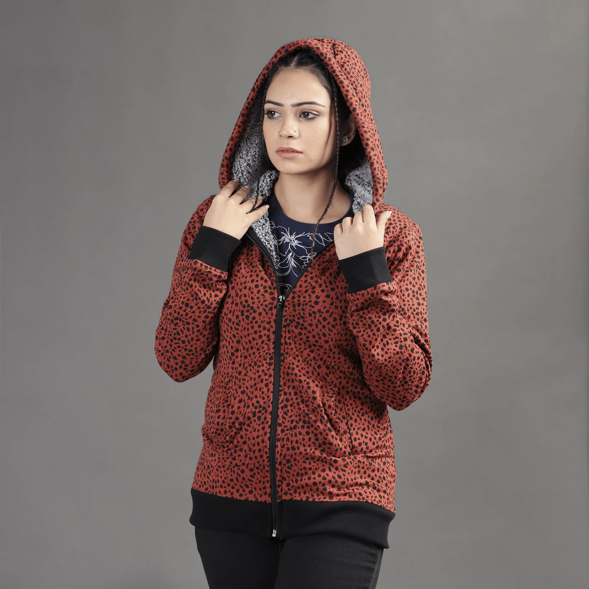 WOMEN'S AOP FUR HOODIE - Image 2