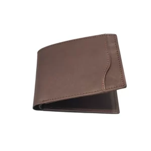 Bifold Arena Brown Wallet with external pocket – Cow Leather