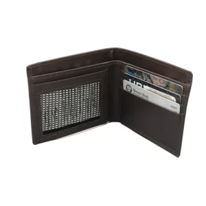Bifold Arena Brown Wallet with external pocket – Cow Leather